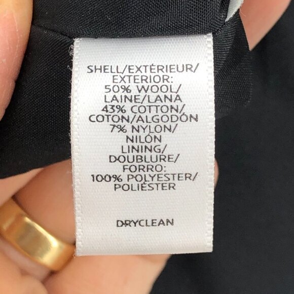 Ann Taylor LOFT Charcoal Marled Full Zip Long Sleeve Wool Blend Cropped Jacket S - Picture 8 of 15